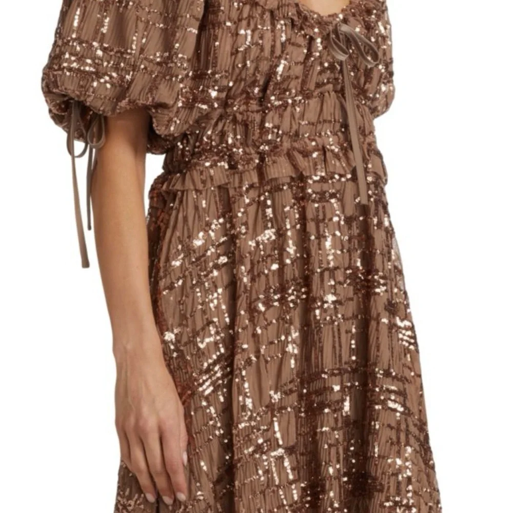 En Saison Brown Sequin-Embellished Mini Dress – Size Large, NWT - Picture 7 of 14